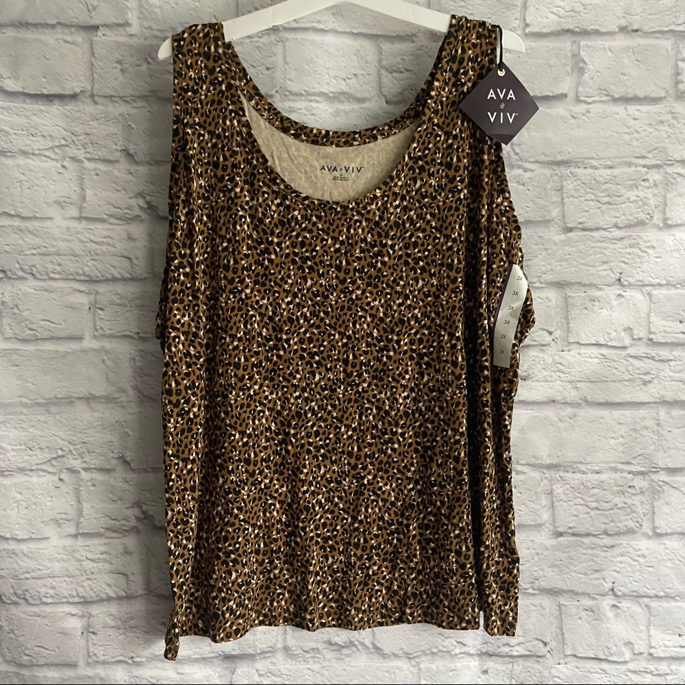 NEW WITH TAGS AVA & VIV LEOPARD PRINT TANK TOP PLUS SIZE 3X